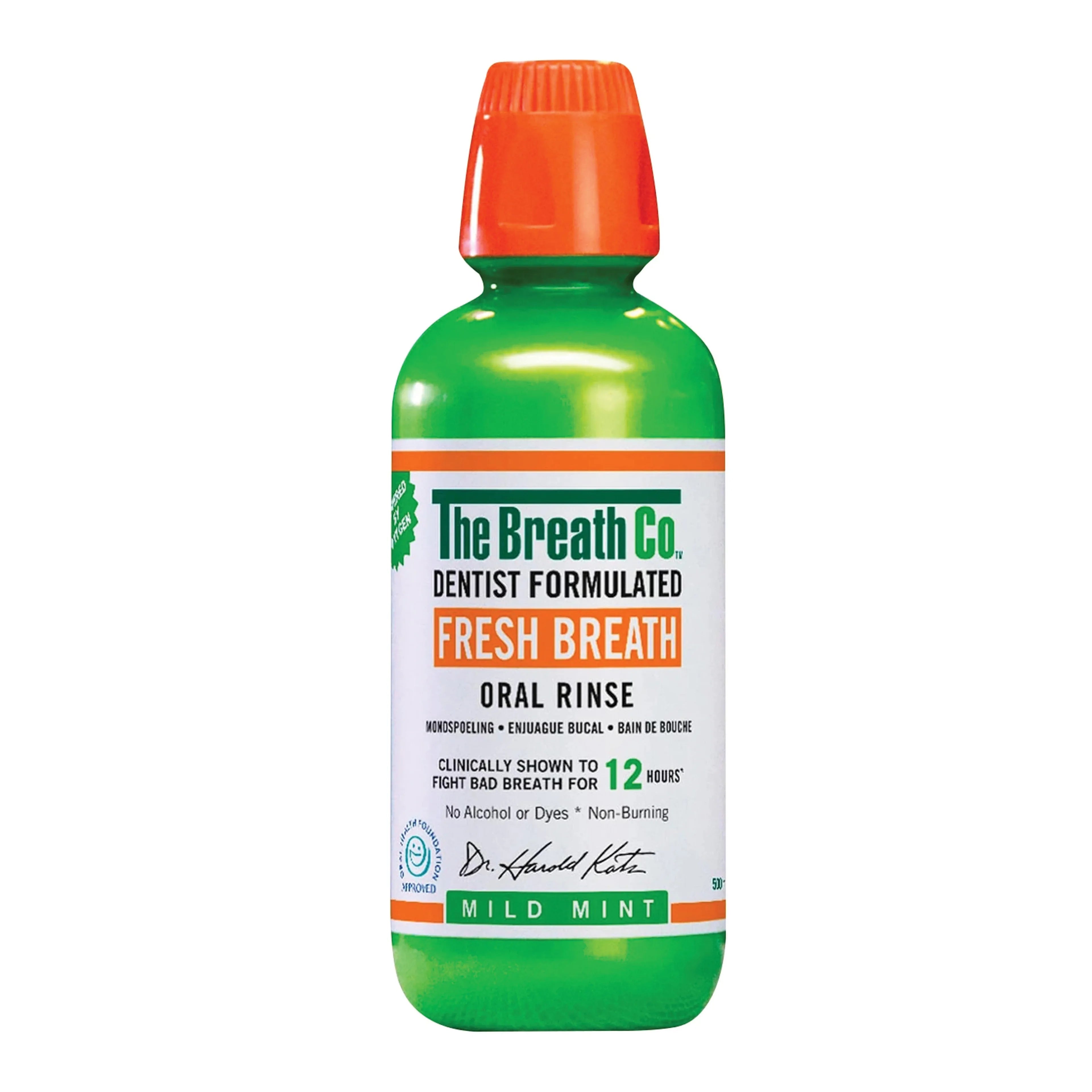 The Breath Co Oral Rinse Mouthwash Mild Mint — gentle mild mint mouthwash for fresh breath