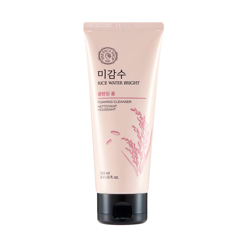 THE FACE SHOP Rice Water Bright Rice Bran Cleansing Foam — brightening daily cleanser with rice water