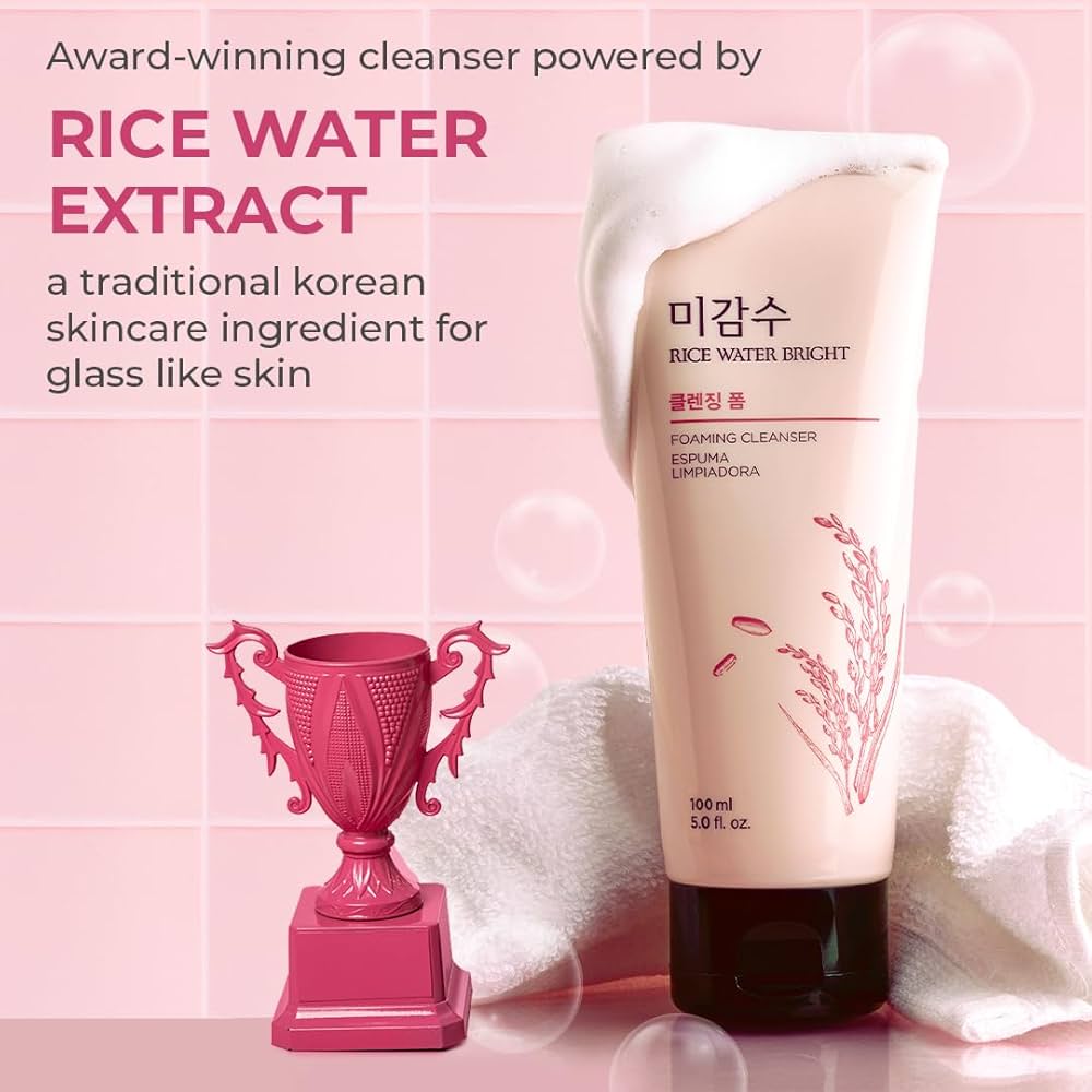 THE FACE SHOP Rice Water Bright Rice Bran Cleansing Foam enriched with rice water extract