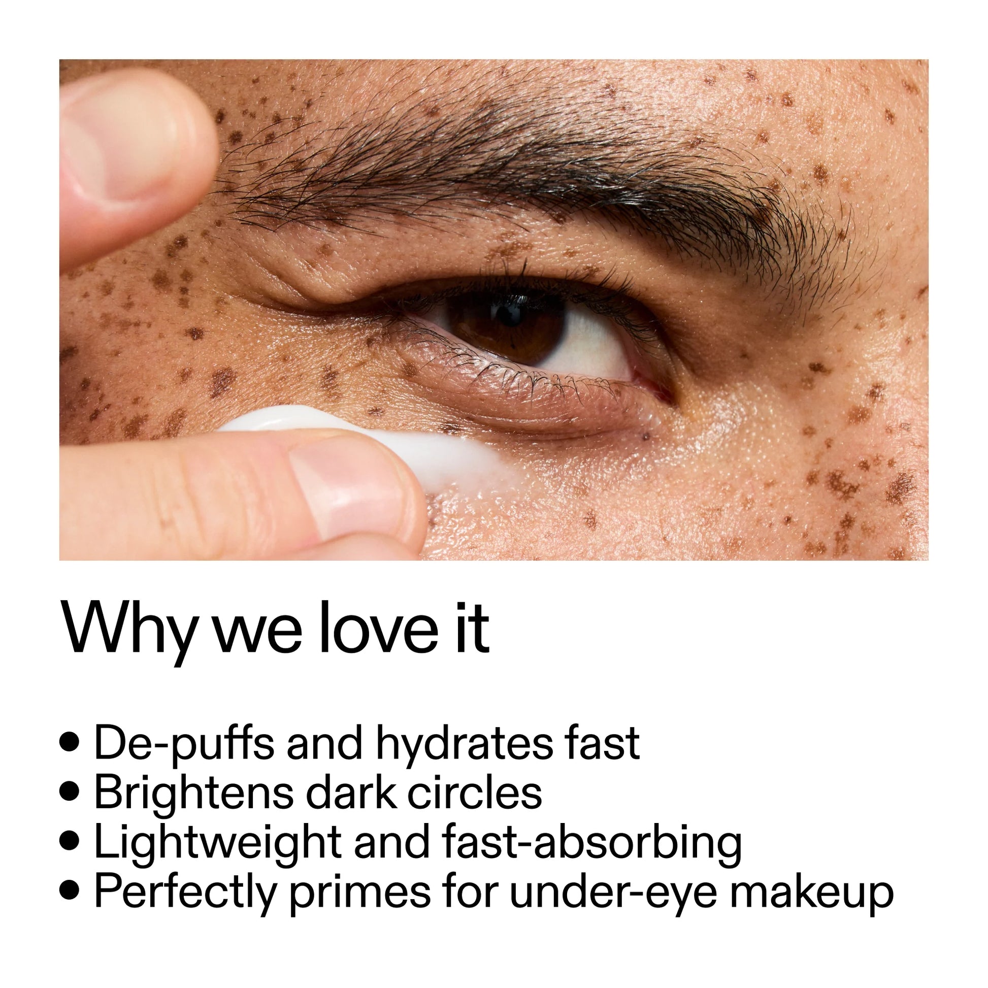 Caffeine and peptides for the eye area