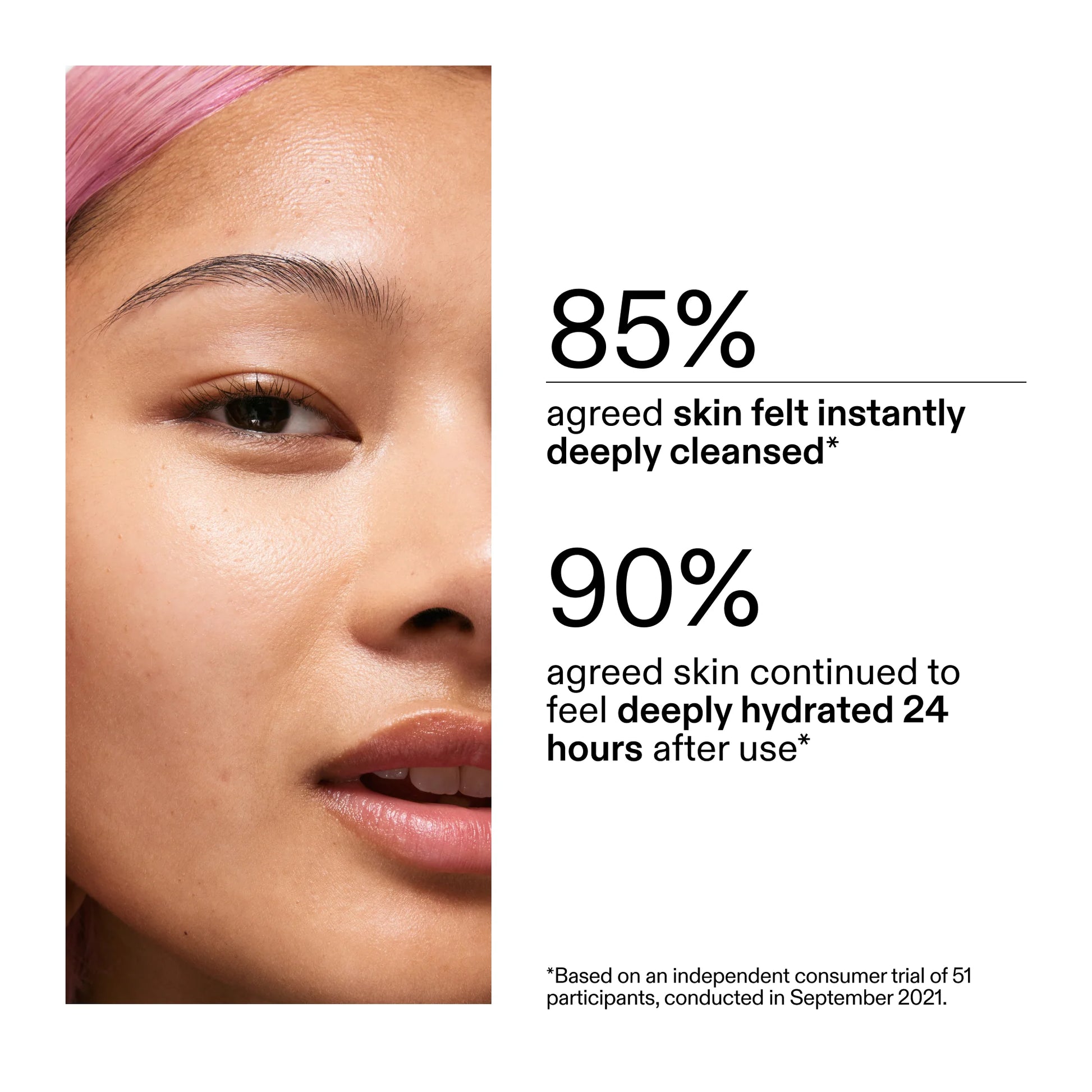 Creamy, hydrating cleanser texture