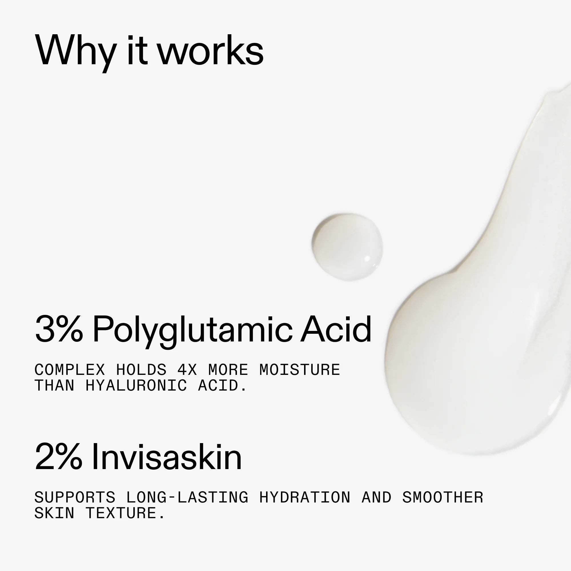 Plumps skin for a smooth, dewy look