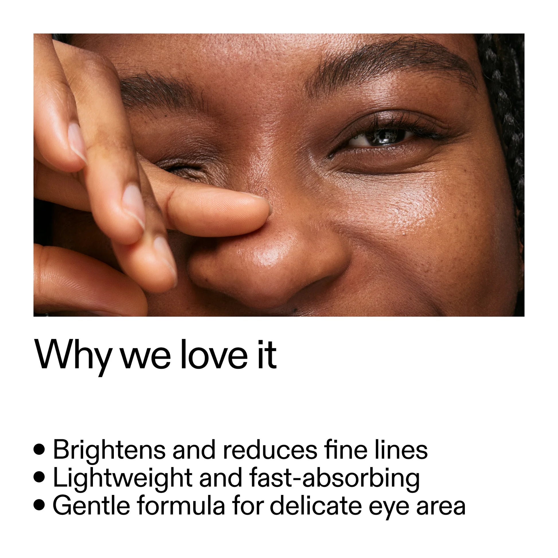 Retinol and hyaluronic acid formulated for the eye area