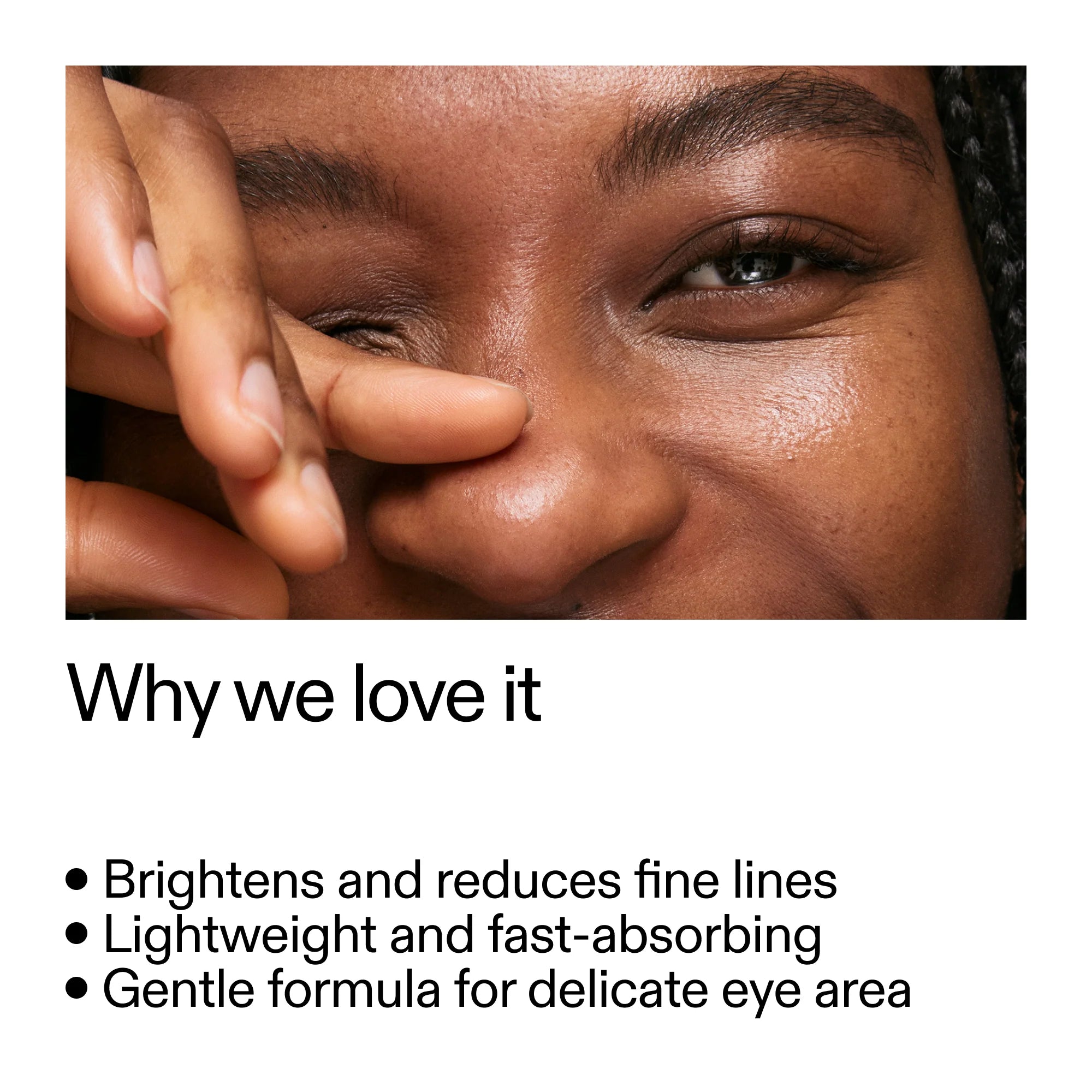 Retinol and hyaluronic acid formulated for the eye area