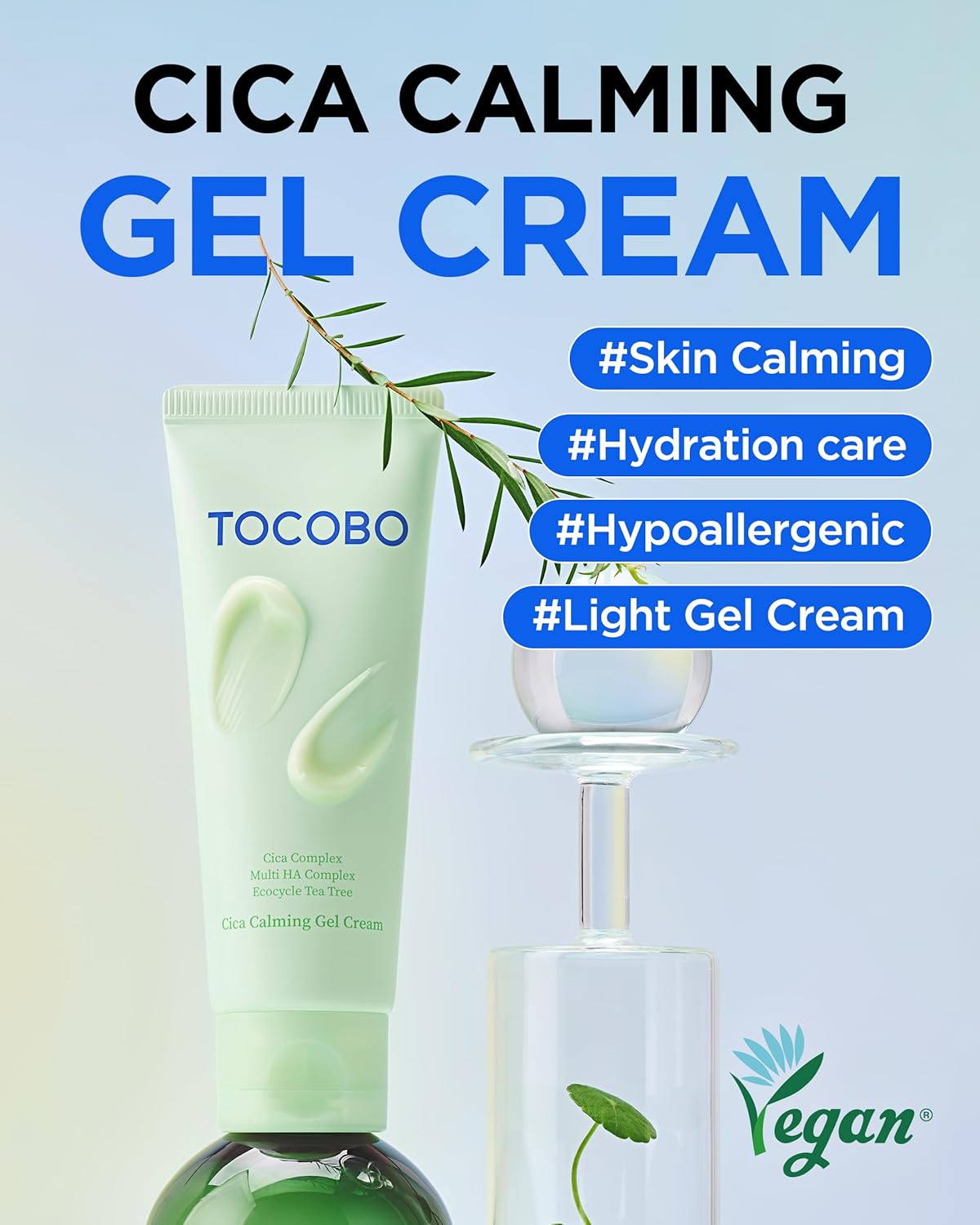 TOCOBO Cica Calming Gel Cream — smooth gel texture