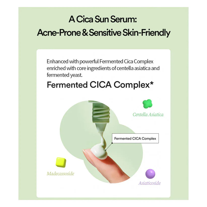 TOCOBO Cica Calming Sun Serum — no white cast