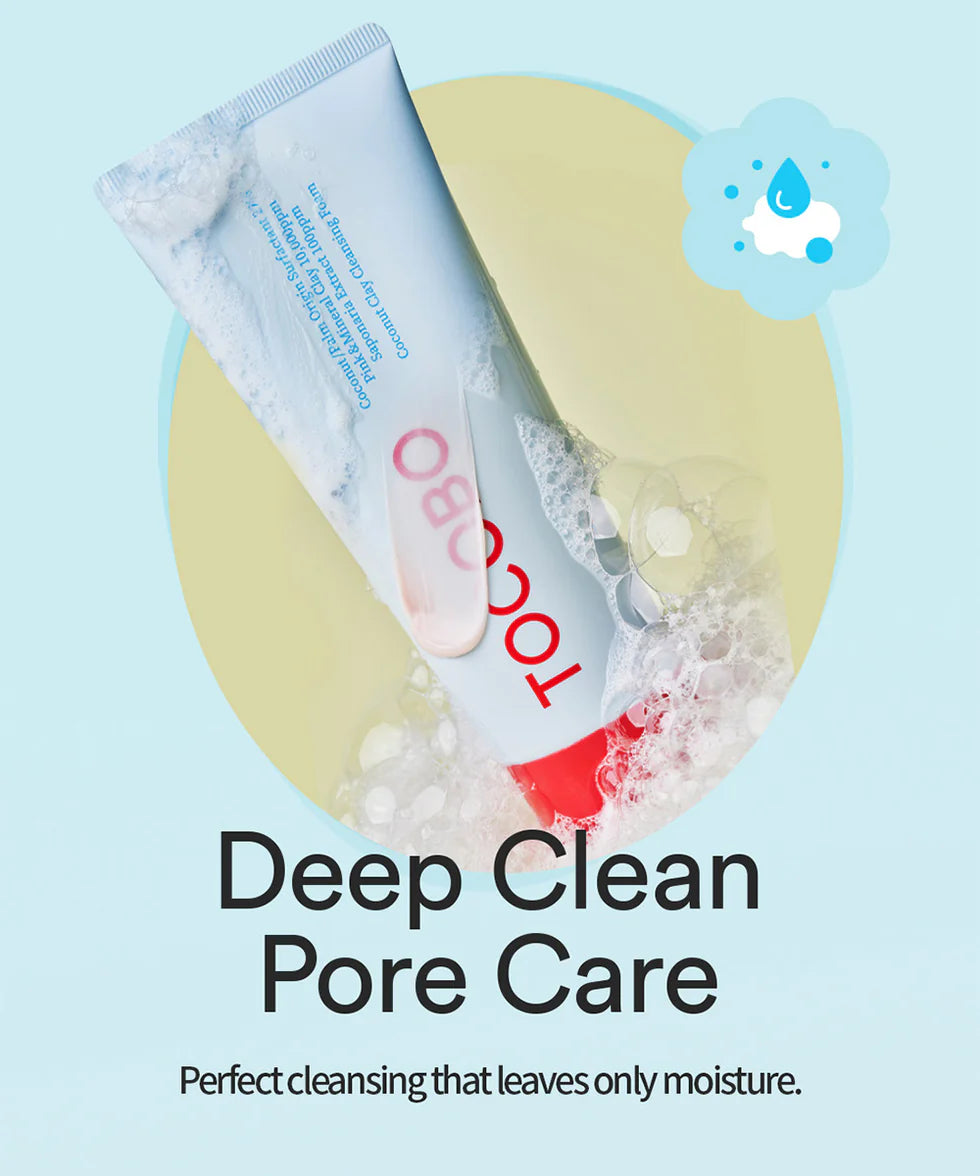 TOCOBO Coconut Clay Cleansing Foam — gentle creamy lather