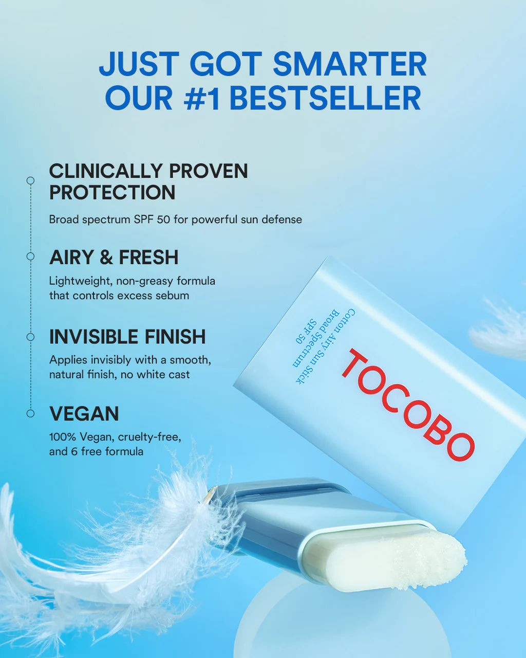 TOCOBO Cotton Soft Sun Stick — broad-spectrum UVA UVB