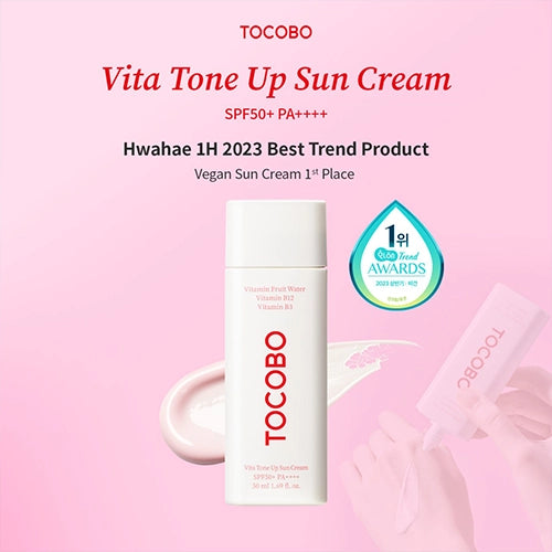 TOCOBO Vita Tone Up Sun Cream — no white cast