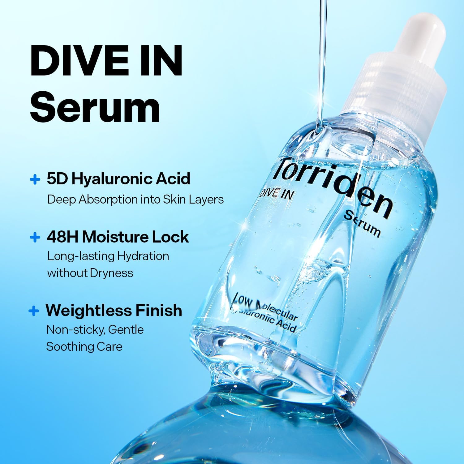 Torriden DIVE-IN Hyaluronic Acid Serum 50ml — Korean hydrating serum