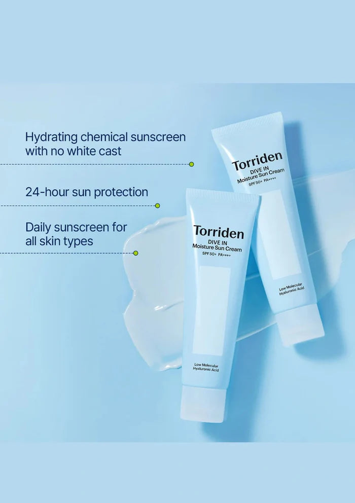 Torriden DIVE-IN Moisture Sun Cream SPF50+ 60ml — Korean moisturising sunscreen
