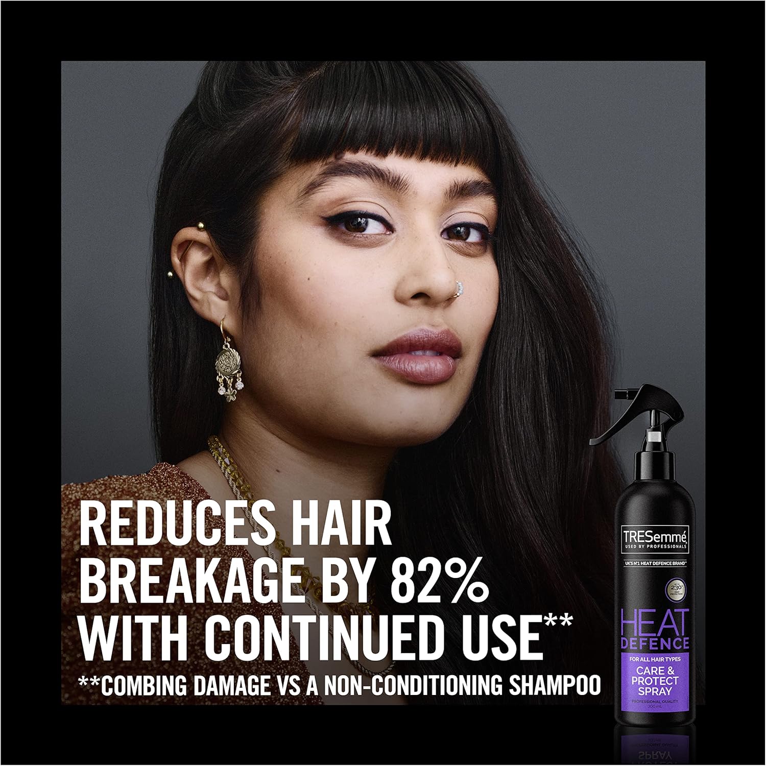 TRESemmé Heat Defence Care Protect Hair Spray shields hair from blow-dryer and straightener damage