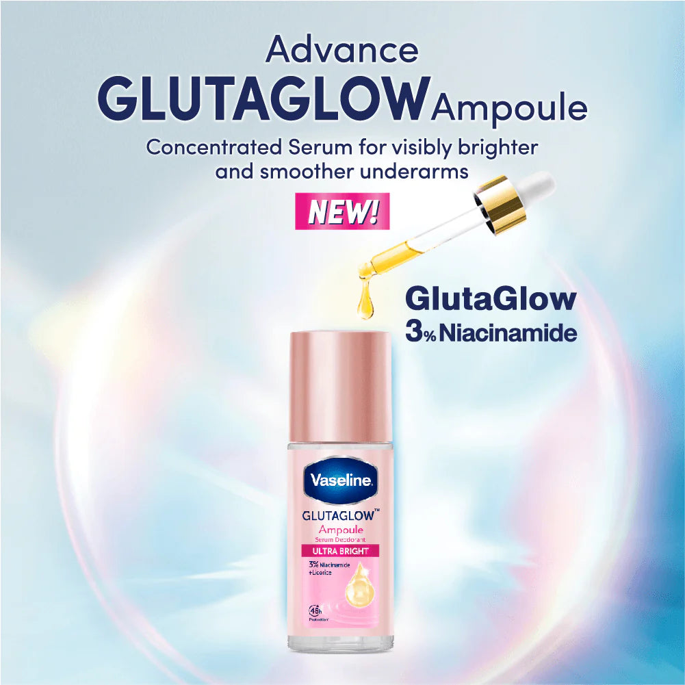 Vaseline GlutaGlow Ultra Bright Ampoule Serum Deodorant — gluta complex helps brighten underarms