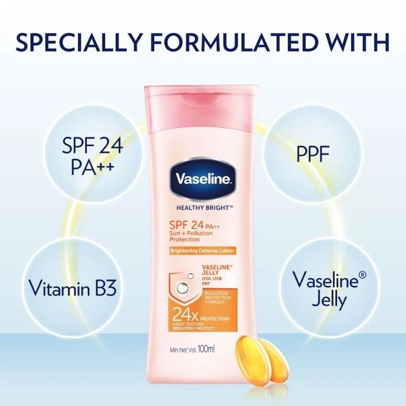 Vaseline Healthy Bright SPF24 Sun+Pollution Protection Body Lotion — deeply moisturizes for soft, smooth skin