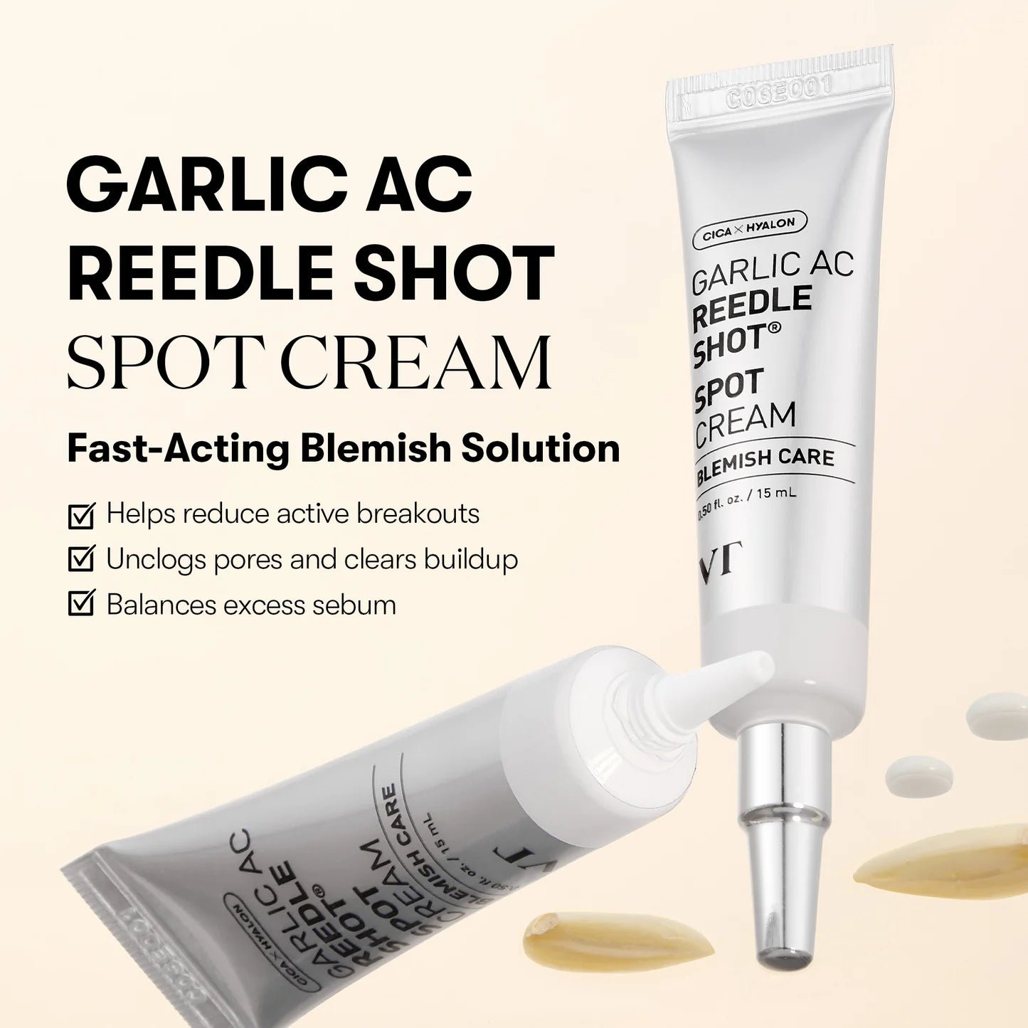 VT Cosmetics Garlic AC Reedle Shot Spot Cream — cream texture
