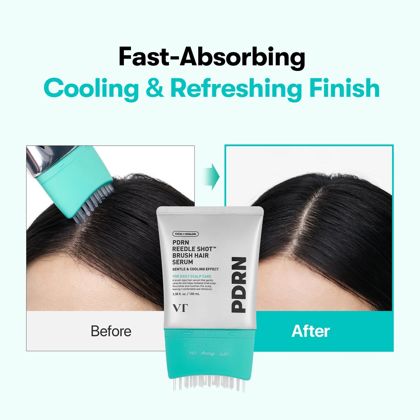 VT Cosmetics PDRN Reedle Shot Brush Hair Serum — how to use