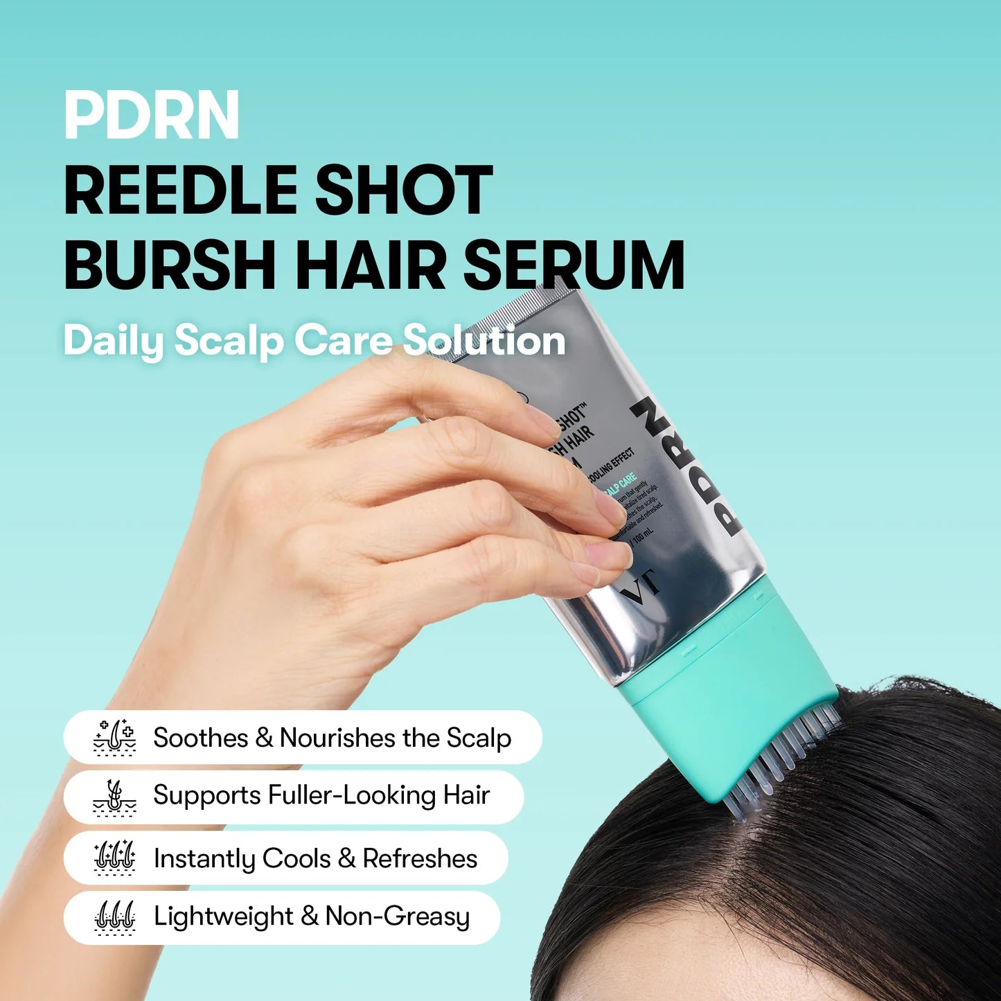 VT Cosmetics PDRN Reedle Shot Brush Hair Serum — brush applicator