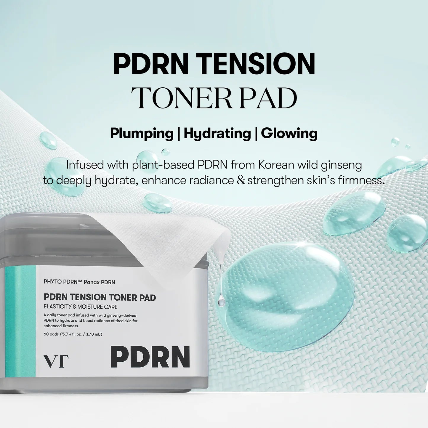 VT Cosmetics PDRN Tension Toner Pad — textured pad