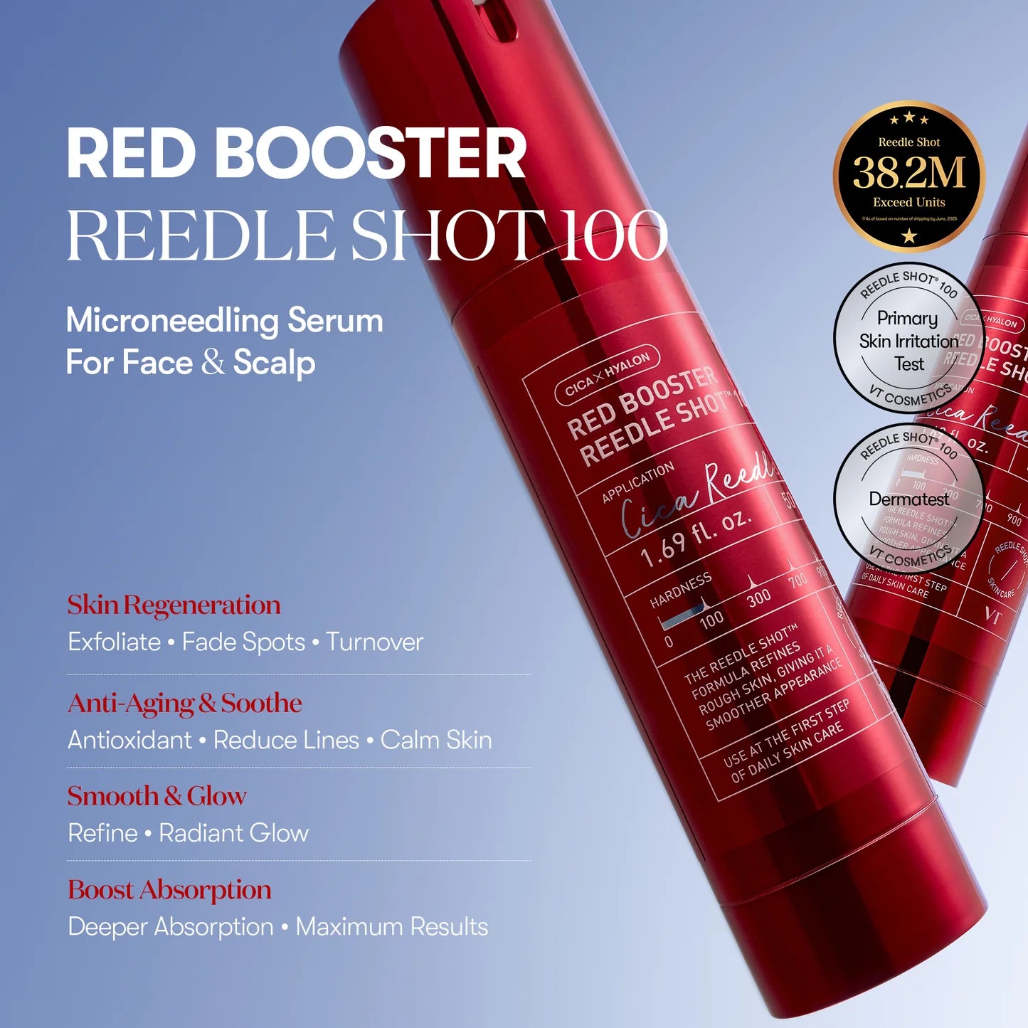 VT Cosmetics Red Booster Reedle Shot 300 — texture