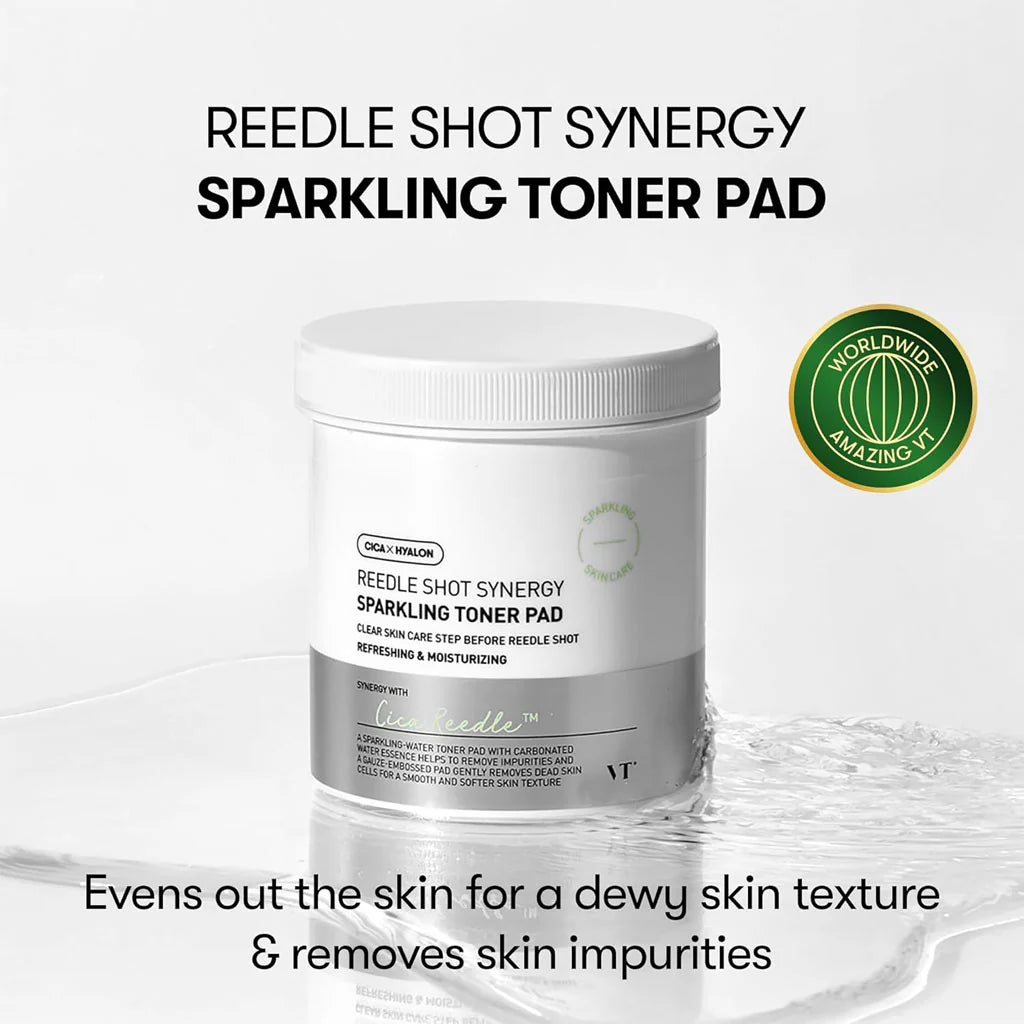 VT Cosmetics Reedle Shot Synergy Sparkling Toner Pad — textured pad