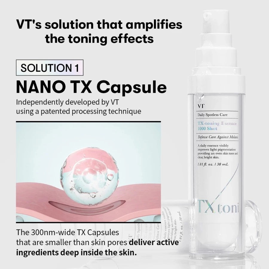 VT Cosmetics TX Toning Essence 2000 Shot — tranexamic complex
