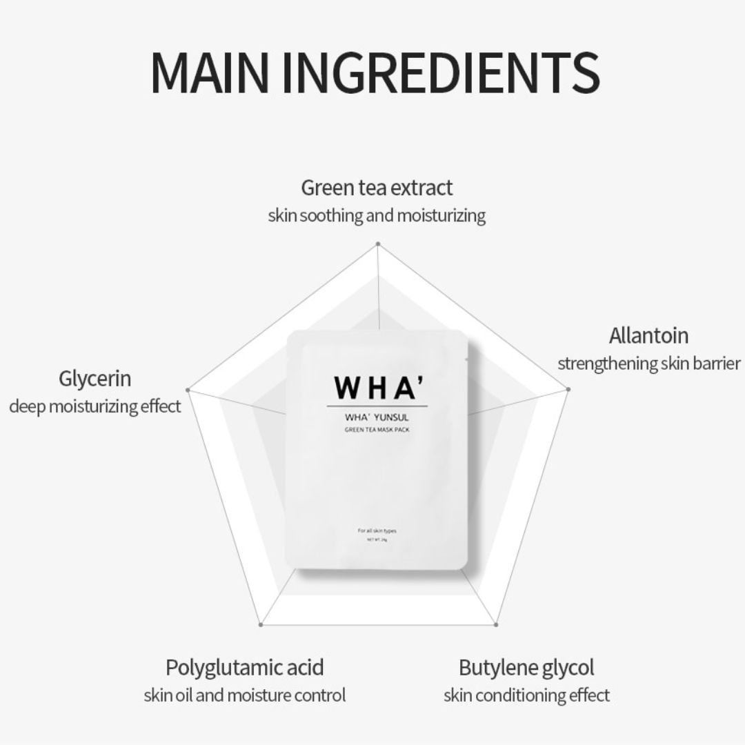 How to use WHA' YUNSUL Green Tea Mask Pack step by step