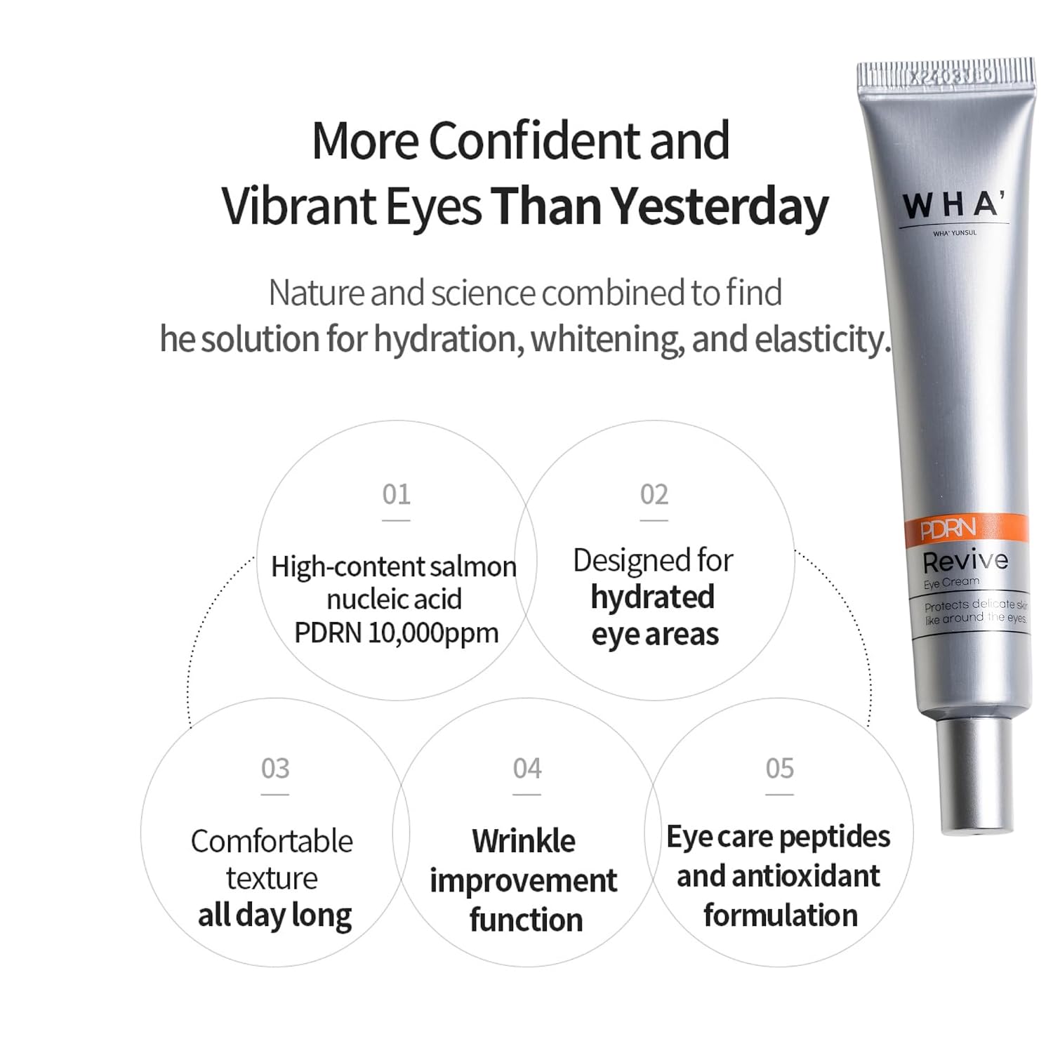 WHA' YUNSUL PDRN Revive Eye Cream firms and revives the eye area
