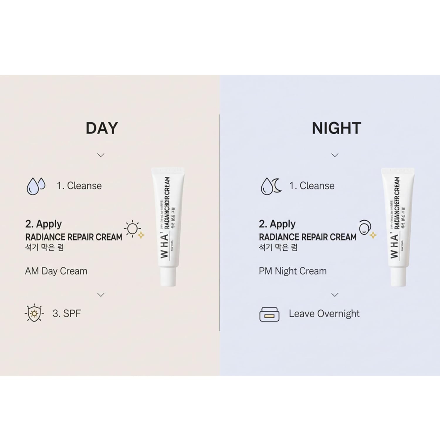 WHA' YUNSUL Radiance Repair Cream key ingredients and skin benefits