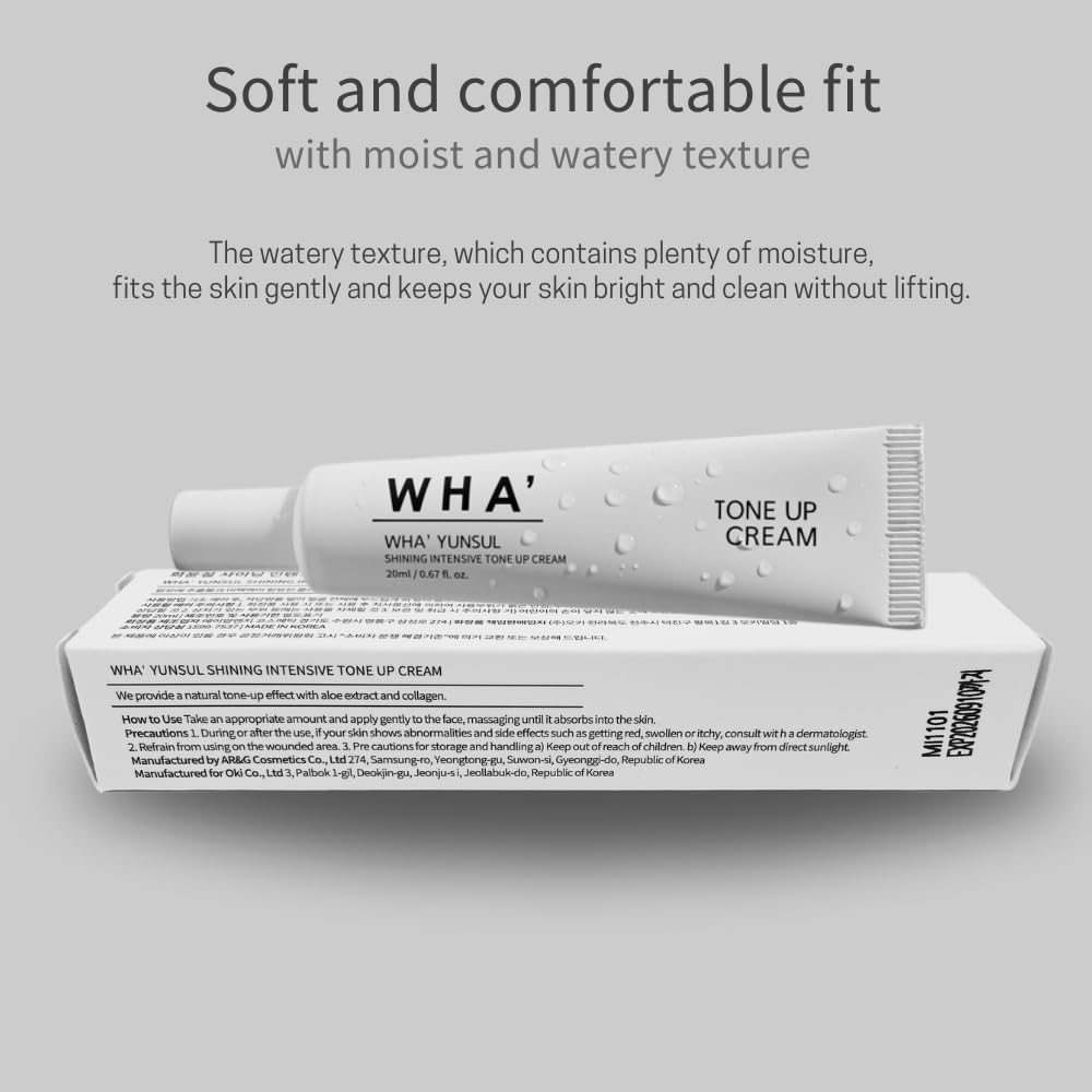 WHA' YUNSUL White Tone Up Shining Cream full product details and packaging