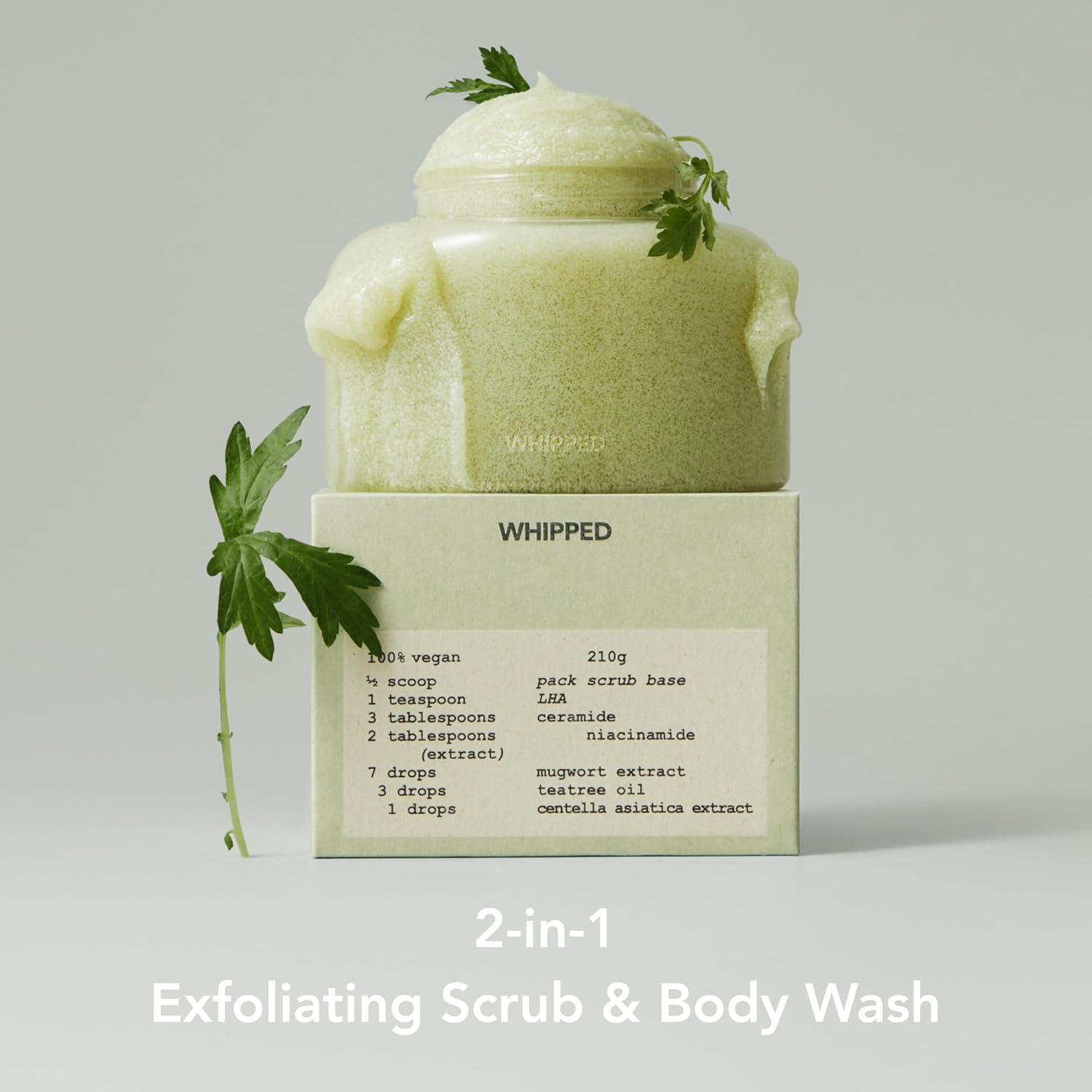 WHIPPED Mugtree Vegan Pack Scrub full range and packaging