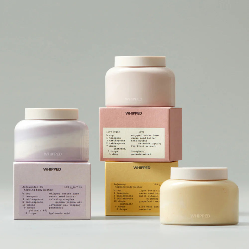 WHIPPED Vegan Topping Body Butter 190g - rich vegan whipped body moisturizer with shea butter and ceramide