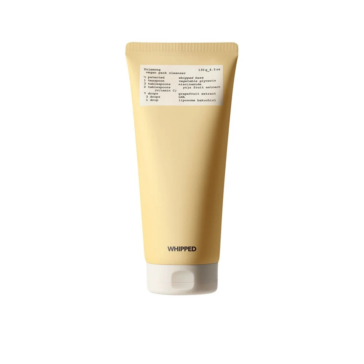 WHIPPED Yujamong Vegan Pack Cleanser 130g - gentle daily vegan face cleanser